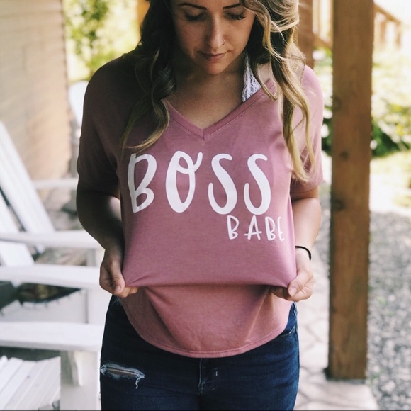Boss Babe Flowy V-Neck Tee - Picture 3 of 6